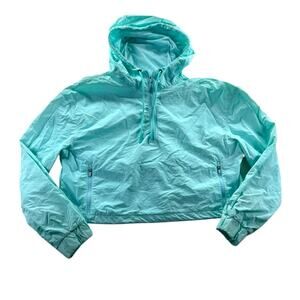 Tasc Performance Cropped Pullover Windbreaker M Light Blue Mint Anorak Jacket